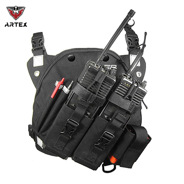 Scout Radio Chest Harness Rig with Front Pack Pouch Holster Vest for 2 Way Radio & GPS