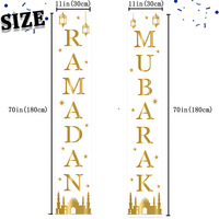 Bannière de porte Ramadan Mubarak pour la décoration de la maison Eid Mubarak, drapeau suspendu Ramadan Kareem musulman islamique