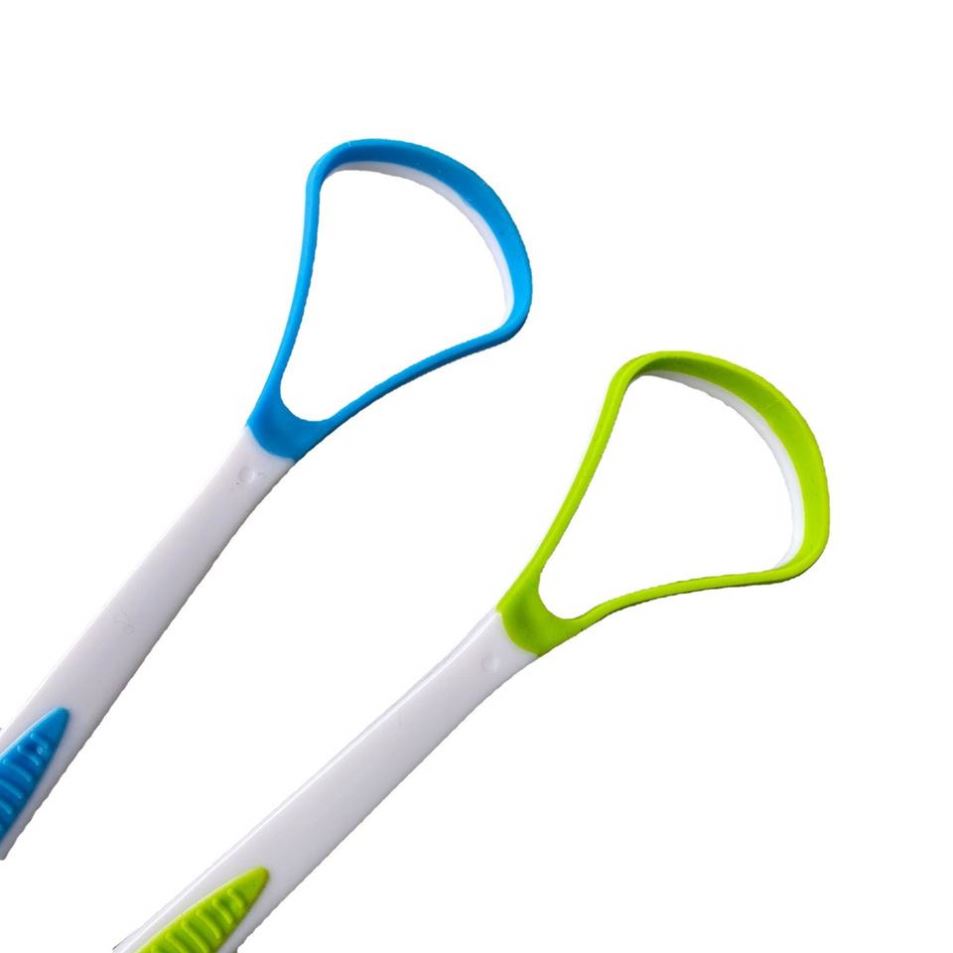 wholesale multifunction reduce bad breath silicone dual action tongue cleaner brush tongue cleaner
