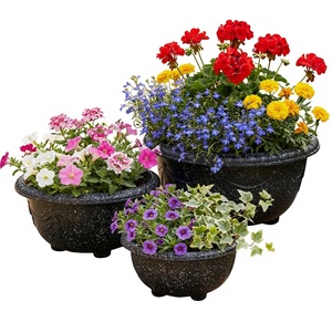 <b>Plastic</b> Eco-Friendly Garden <b>Planter</b> Pot Drainage Hole Decorative Flower Pot for Outdoor Balcony Extra <b>Large</b> Size - Product Image 1
