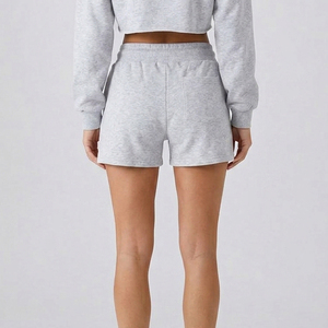 Shorts pour femmes <span class=keywords><strong>taille</strong></span> haute, élastiques avec cordon de serrage, coupe décontractée, en coton doux pour l'été, personnalisables - Product Image 2