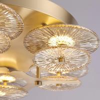Lustre en verre en forme de tournesol design, luminaire LED pour plafond, éclairage intérieur pour salle à manger ou chambre à coucher