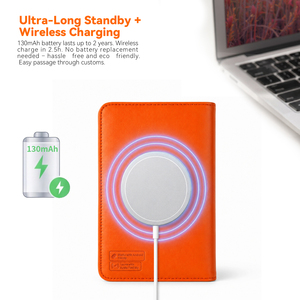 Localisateur intelligent anti-perte Find My, traqueur GPS, porte-monnaie en cuir PU, porte-passeport familial pour iOS et Android - Product Image 6