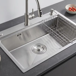 อ่างล้างจานสแตนเลสแบบกำหนดเองสำหรับ OEM อ่างเดี่ยว/อ่างคู่ แผ่นหนา ผลิตจากเวียดนาม - Product Image 1
