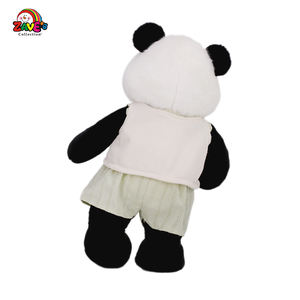 Zaves Beige 12-Zoll-<span class=keywords><strong>Panda</strong></span> Wohnkultur niedlichen gemütlichen Stil Kleidung verkleiden ein Bein stehende Position Stofftier Hersteller - Product Image 2