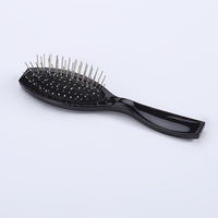 Nouvelle brosse à cheveux coussinée 2026 avec logo personnalisé pour perruques, accessoires de coiffure, peigne à poils métalliques et manche en plastique pour perruques