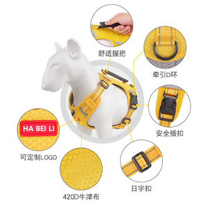 Harnais de poitrine pour chien en nylon solide, anti-évasion, anti-traction, réfléchissant, réglable avec poignée durable pour grands chiens - Vente chaude - Product Image 4