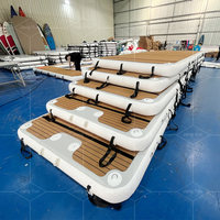 Loisirs Terre Gonflable Swim Island Flottant Radeau Gonflable Feuille D'eau Jet Ski Dock Flotteurs Plate-forme Avec Échelle
