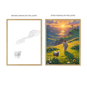 Tự làm tùy chỉnh Led Jesus đèn 4D Christ Khung ánh sáng ban Đêm HiệN ĐạI Tôn Giáo Hình ảnh trang trí nội thất Christian tác phẩm nghệ thuật Tường Phòng Ngủ - Product Image 3