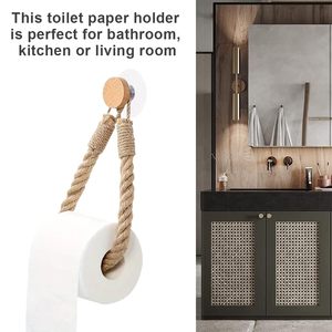 Suporte de Toalhas Adesivo Sem Furos, Gancho de Madeira para Banheiro, Suporte de Papel Toalha, Conjunto de Acessórios para Banheiro e Vaso Sanitário, Suportes de Papel Toalha para Cozinha - Product Image 5