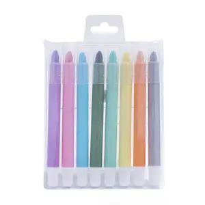 Crayón sedoso de 8 colores, resaltador de Gel suave de Color Pastel, No se seca