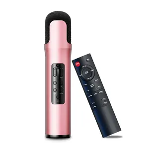 Host dual handheld wireless mic sans fil hi fi heavy bass bluetooth speaker karaoke player microphone for church sing