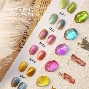 Hot Sale Aurora Chameleon Cat Eyes Powder Pearl Colorful Pigment Magnetic 3D Glitter Nail Art