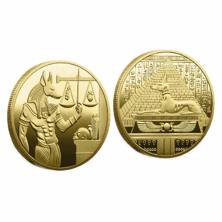 Оптовая продажа, старинный египетский фараон, металлическое золотое покрытие, памятная монета на заказ, сувенирные монеты смерти