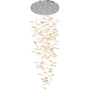 Индивидуальная большая интегрированная люстра, современная скандинавская, из стекла, в форме рыб, для потолка, для отелей, салонов красоты, нестандартное роскошное освещение - Product Image 6