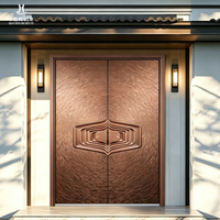 Porte de sécurité double en aluminium moulé moderne avec fonction antivol pour villa, résidence, appartement et usage commercial