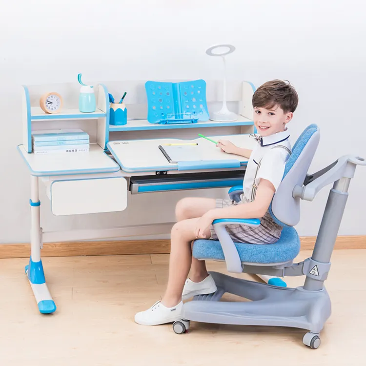 調節可能な高さ人間工学に基づいた子供用学習テーブルと椅子