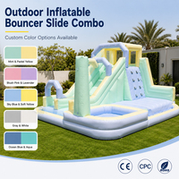 Château gonflable en PVC pour l'extérieur avec toboggan aquatique, piscine, escalade et souffleur, capacité de 15 personnes, pour parc, maison, usage commercial