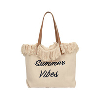2024 nouveau YCH femmes grande capacité été plage sac fourre-tout Portable tissu sac à main avec glands personnalisé sac à bandoulière
