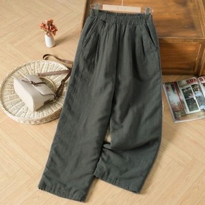 Women's Cotton Linen Wide Leg <b>Pants</b> Loose Casual Long <b>Pants</b> Autumn Winter Style - Product Image 3