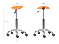 Tabouret ergonomique pour hommes et femmes, chaise de bureau, tabouret réglable en cuir PU, couleur Orange