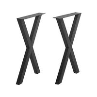 Pieds de table en fer noir robustes en forme de X, 70 cm, pour tables à manger, support croisé stable