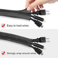 JIAEN10ft 1/2 pouces cordon protecteur manchon de câble fendu fil métier à tisser tube cordon d'alimentation Audio USB câble gestion TV ordinateur câble