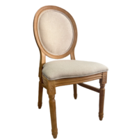 Chaise Louis XV de style français en résine avec texture bois, durable pour salon et appartement