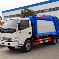 Compacteur de déchets manuel 4x2 de 5 à 10 tonnes, moteur diesel Euro 4, mécanisme de basculement en option, pompe à engrenages en carbone de 5 mètres cubes