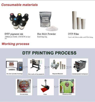 Printer DTF 60cm XP600 I3200 4 Head A1 Otomatis dengan Mesin Penggoyang Bubuk Baru