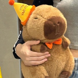 Más vendido: Juguete de peluche de visón feo-adorable, bufanda, muñeco, gorro de cumpleaños, animal de peluche divertido, capibara de peluche con mocos - Product Image 1