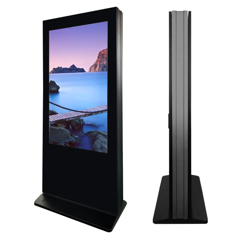 55" Bus Stop Station Shelter Ip65 Outdoor Totem Wifi Lcd Advertising Digital Signage Display