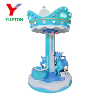 Taman anak-anak Beli hiburan hiburan listrik kecil Merry Go bulat 3 kursi Mini Fairground wahana korsel kecil kuda untuk dijual