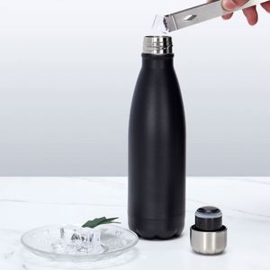 Stainless Steel Vacuum Water <b>Bottle</b> 500ml Double Wall Insulated Travel Flask With Rope Blue Minimalist Design - Product Image 5