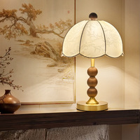 Lampe de table rétro en cuivre de style chinois, avec interrupteur à bouton, éclairage d'ambiance, luxe sophistiqué, inspirée du zen