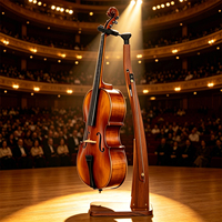 Factory Price Custom Sapele Wood Cello Stand T Shape Auto Lock Tall Cello Floor Holder Rack with Bow Holder Display Stand