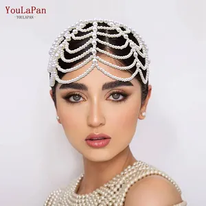 YouLaPan SA01 yeni kadın günlük Hairband çok katmanlı inci zincir püskül alın dekorasyon Bohemian boncuklu düğün kafa bandı