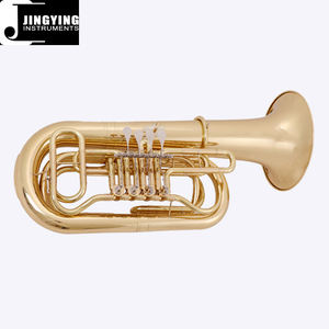 Instruments à vent en laiton 2023 Jingying Music, corps en laiton laqué doré Piston en <span class=keywords><strong>cuivre</strong></span> blanc nickel <span class=keywords><strong>Tuba</strong></span> à 4 touches - Product Image 2