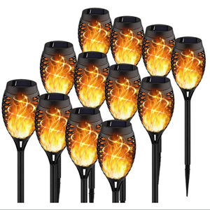 <b>Solar</b> Garden <b>Lights</b> 12LED <b>Flame</b> <b>Effect</b> Outdoor Waterproof Portable Patio Decor <b>Light</b> - Product Image 1