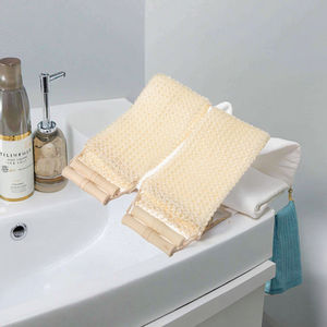 Fregador de tiras de sisal de fibra vegetal natural, Toalla de baño de estilo Simple, mango de madera, Mensaje de Limpieza Profunda, guante de ducha corporal - Product Image 2