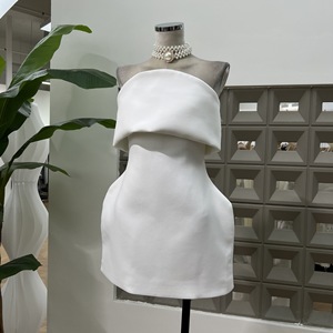 Vestido de <span class=keywords><strong>Boutique</strong></span> para Mujer, Nuevo Diseño, Moderno, Entallado en la Cintura, Color Sólido, Sin Tirantes - Product Image 6