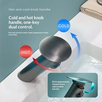 Robinet monocommande en cuivre pur avec cartouche céramique, eau chaude et froide, design moderne, anti-éclaboussures, pour lavabo sur comptoir