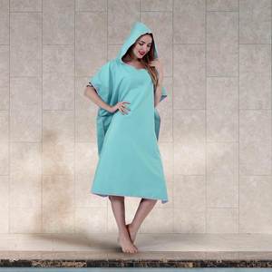 Custom Quick Dry 100% Cotton Hooded Zipper Adult Changing Sand Free Surf Poncho <b>Towel</b> With <b>Pocket</b> - Product Image 4