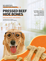 OEM ODM Lot de 2 bâtonnets à mâcher pour chien en os de bœuf pressé de 10 cm - Friandises riches en protéines au goût de bœuf pour chiots et chiens adultes, soin dentaire