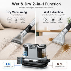 Nettoyeur vapeur pour tissus d'ameublement 2000W, aspirateur eau et poussière 180 ℃   Machine de nettoyage de tapis et de canapés à vapeur haute température - Product Image 3