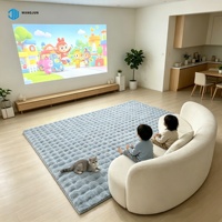 Tapis en fourrure de lapin moelleux pour salon, adapté aux animaux domestiques, tapis en fourrure de lapin à bulles, motif 3D, fabriqué à la machine