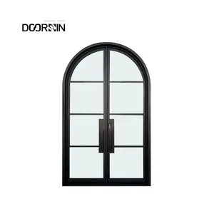 Popular Hot Selling Main Entrance Double Door High Security Wind Proof French Style Arches Iron Doors
