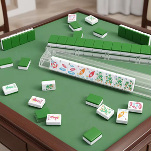 Jeu de tuiles de Mahjong américain, 160 tuiles vertes gravées avec accessoires et sac de rangement, ensemble de Mahjong pour débutants - Product Image 2