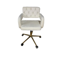 Chaise de technicien en pédicure en PU blanc, tabouret pivotant de salon, dossier réglable, mobilier de spa pour ongles
