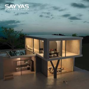 דלת הזזה מזכוכית אטומה לאוויר מאלומיניום עמיד במיוחד, דלת הזזה גדולה עם הרמה, דלת הזזה פנורמית מאלומיניום, פתיחה רק של חלונות - Product Image 4